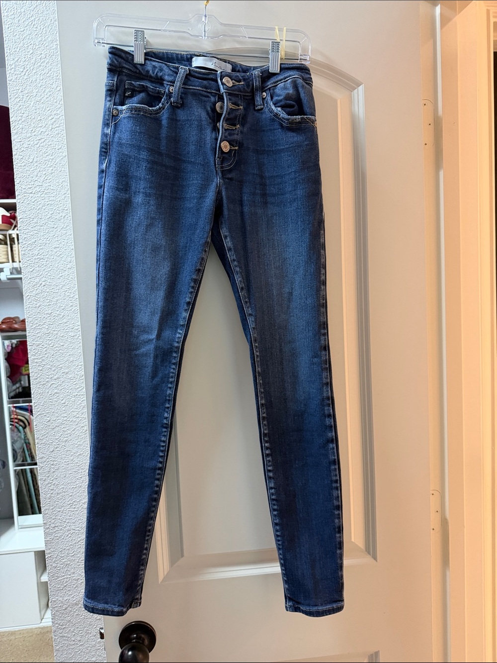KanCan Dark Blue Skinny High-Rise Button-Fly Jeans